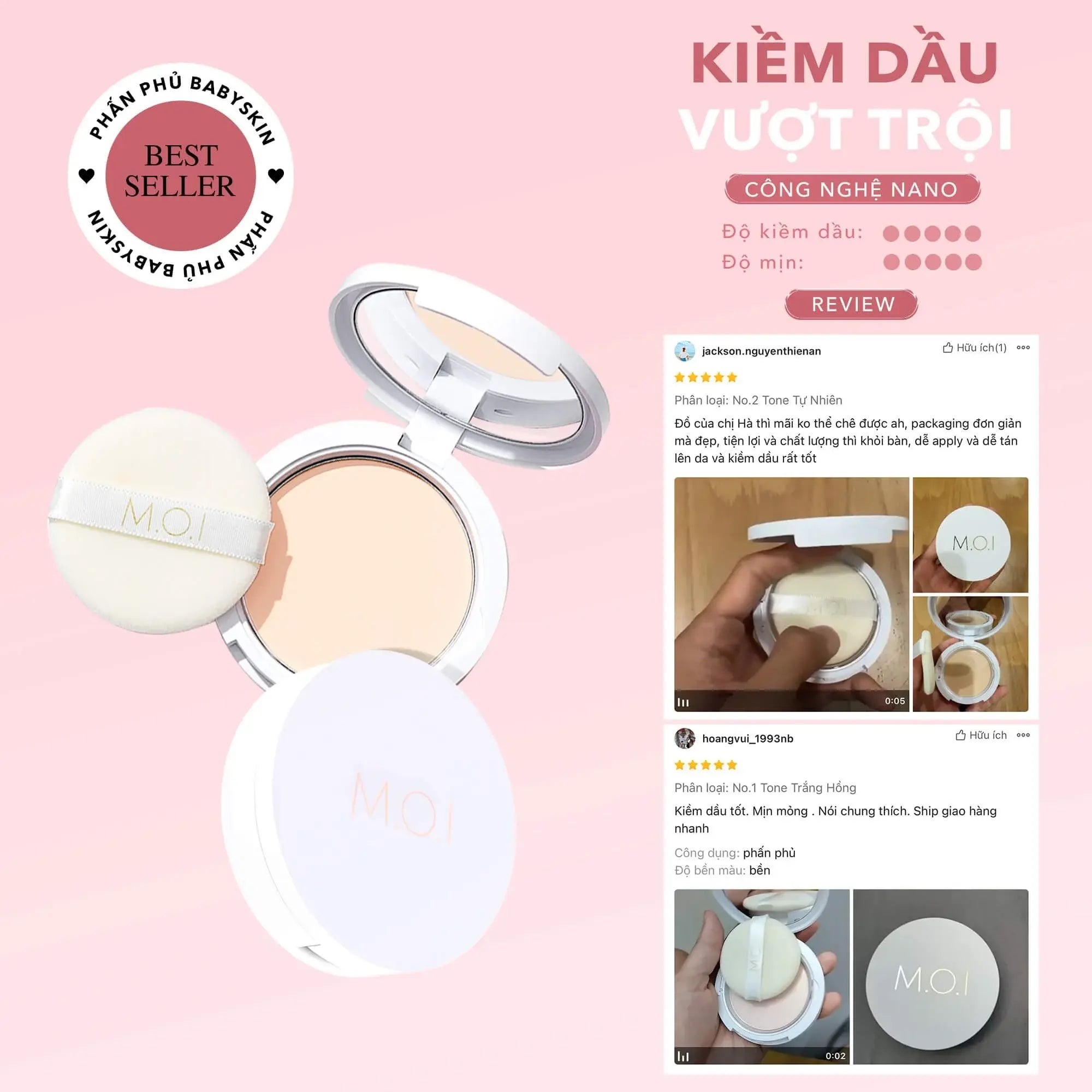 Phấn Phủ - M.O.I Baby Skin Powder 10g