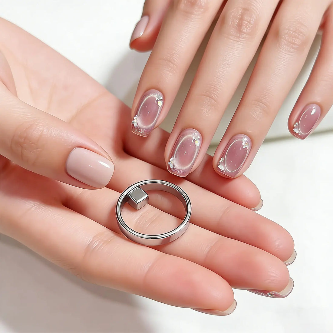 2 Sets Cat Eye Magnets - Ring &amp; Cube Set (4pcs)