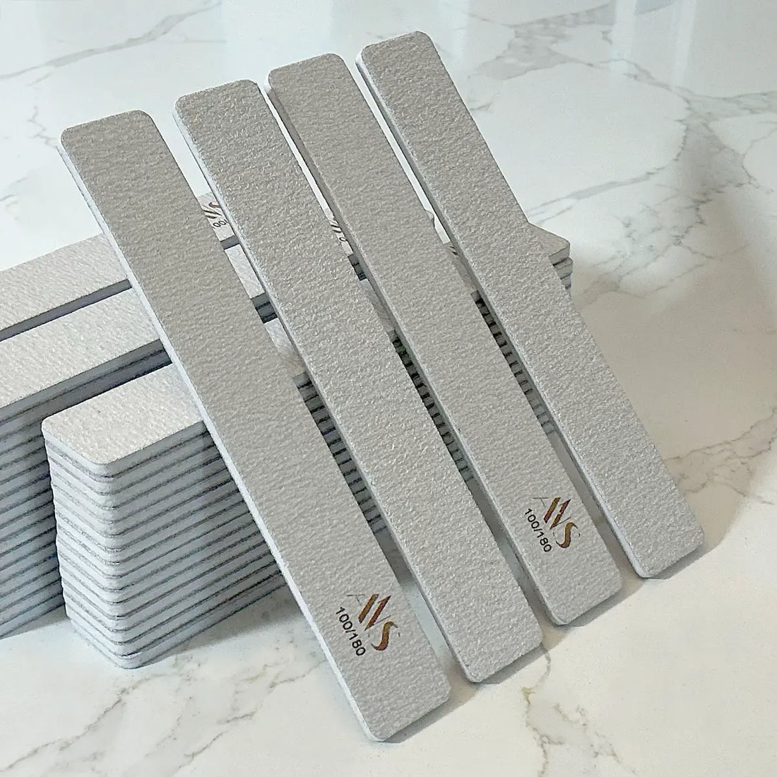 100/180 Grit Double Sided Reusable Nail File Bundle (50 pcs)