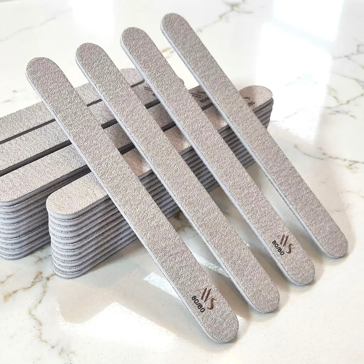 80/80 Grit Double Sided Reusable Nail File Bundle - Zebra  (50 pcs)