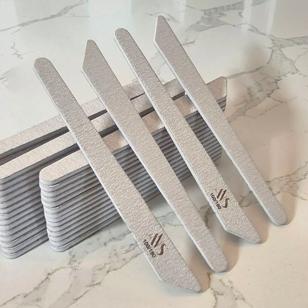 100/180 Grit Double Sided Professional Nail Files - Zebra (50 pcs)