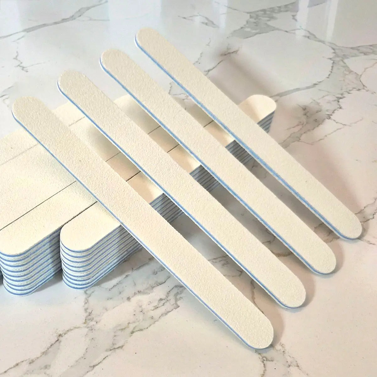 Extra Coarse 80/80 Grit Double Sided Professional Nail Files - White  (50 pcs)
