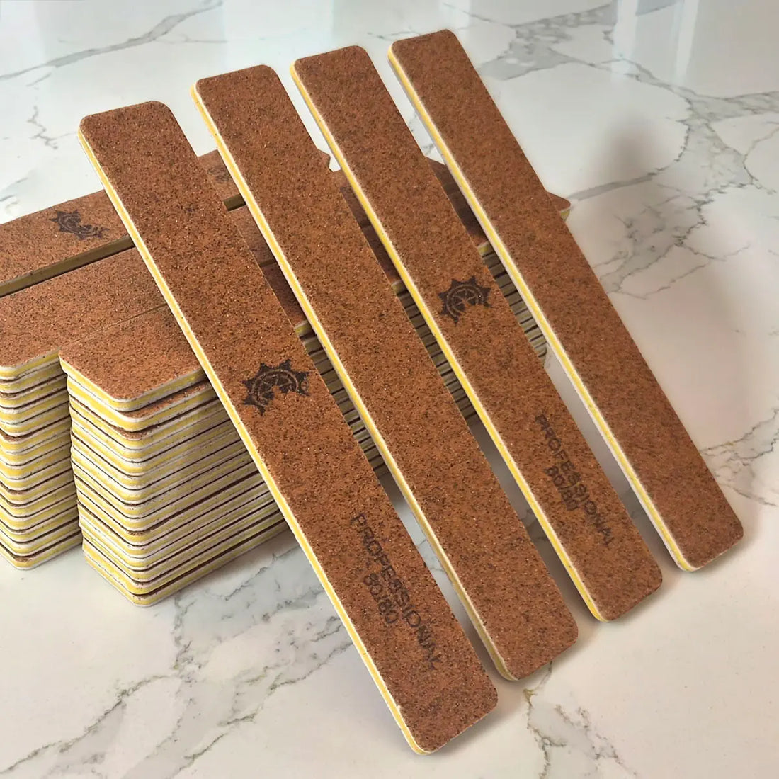 80/80 Grit Double Sided Professional Nail File Bundle (50 pcs)