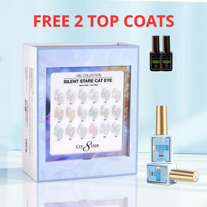 Cre8tion Silent Stare Cat Eye Gel Kit – 18 Colors + 2 Free Top Coats