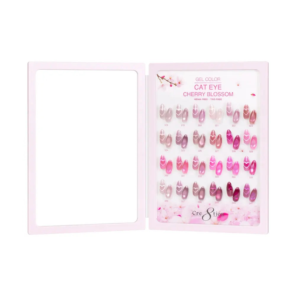 Cre8tion Cherry Blossom Cat Eye Gel Kit – 24 Colors + 5 Free Top Coats