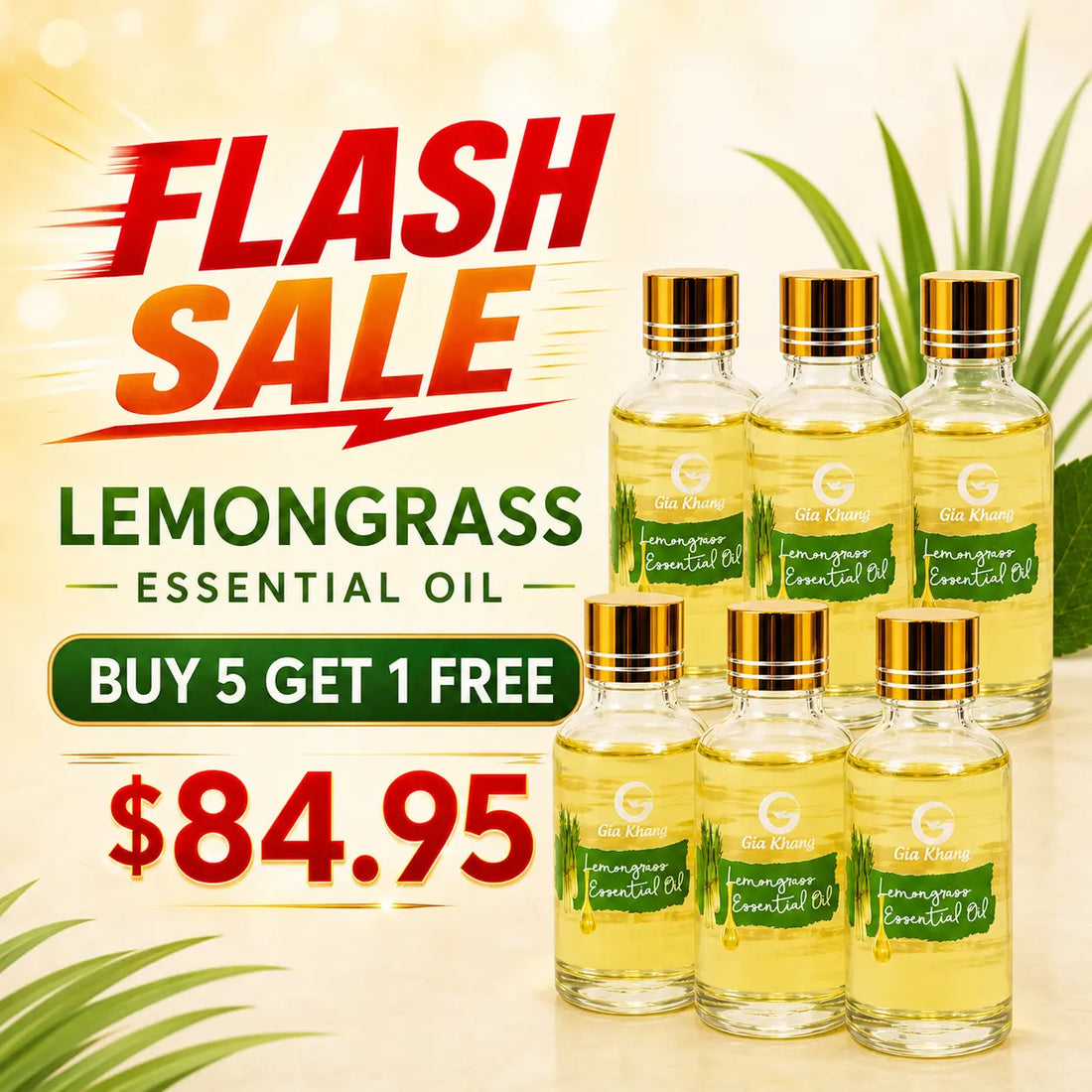 TINH DẦU SẢ CHANH GIA KHANG - Lemongrass Essential Oil 50ml