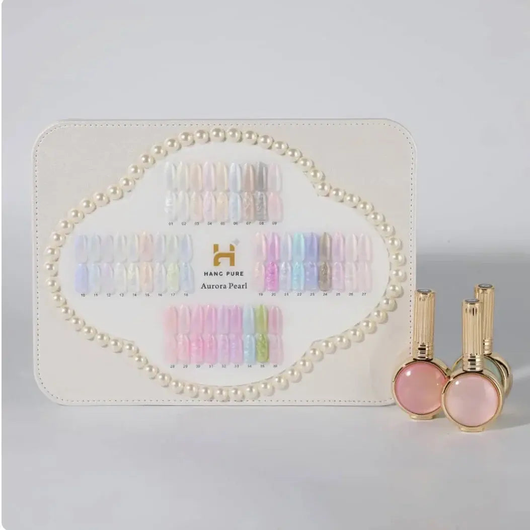 Hang Pure Aurora Pearl 36 Colors 18ml Set / Free Chart Display &amp; 6pcs Top Coat