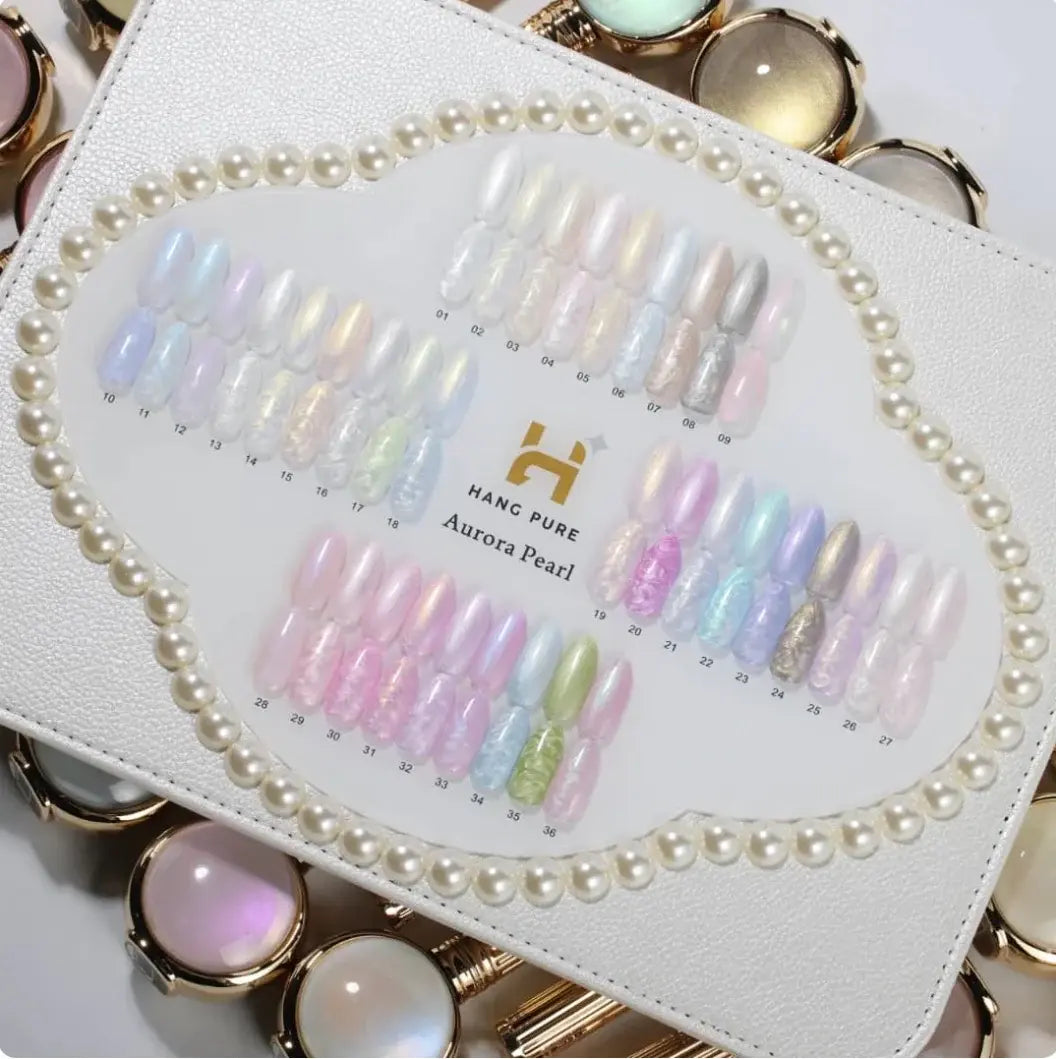 Hang Pure Aurora Pearl 36 Colors 18ml Set / Free Chart Display &amp; 6pcs Top Coat