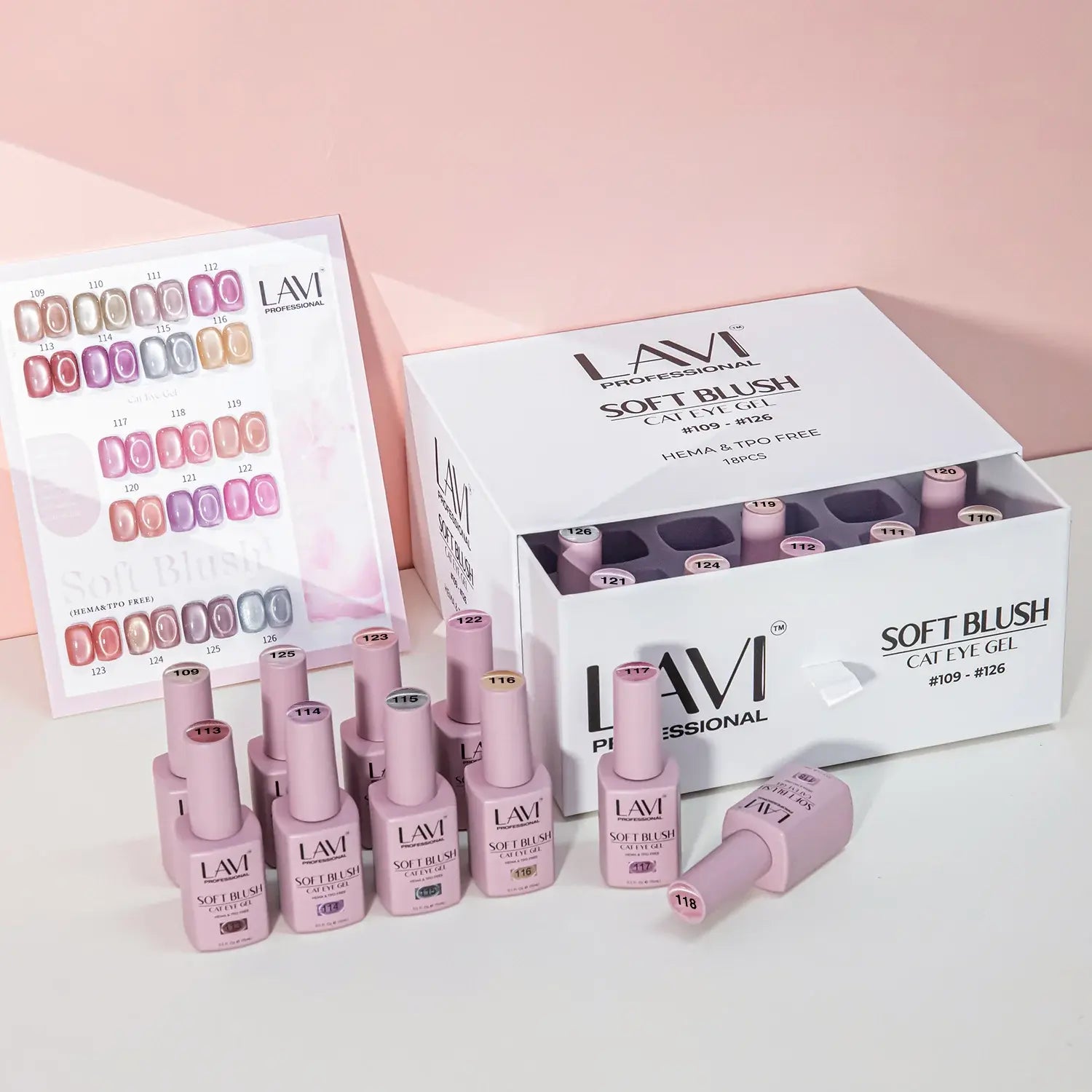 LAVI Cat Eye Kit (18 colors) - SOFT BLUSH (