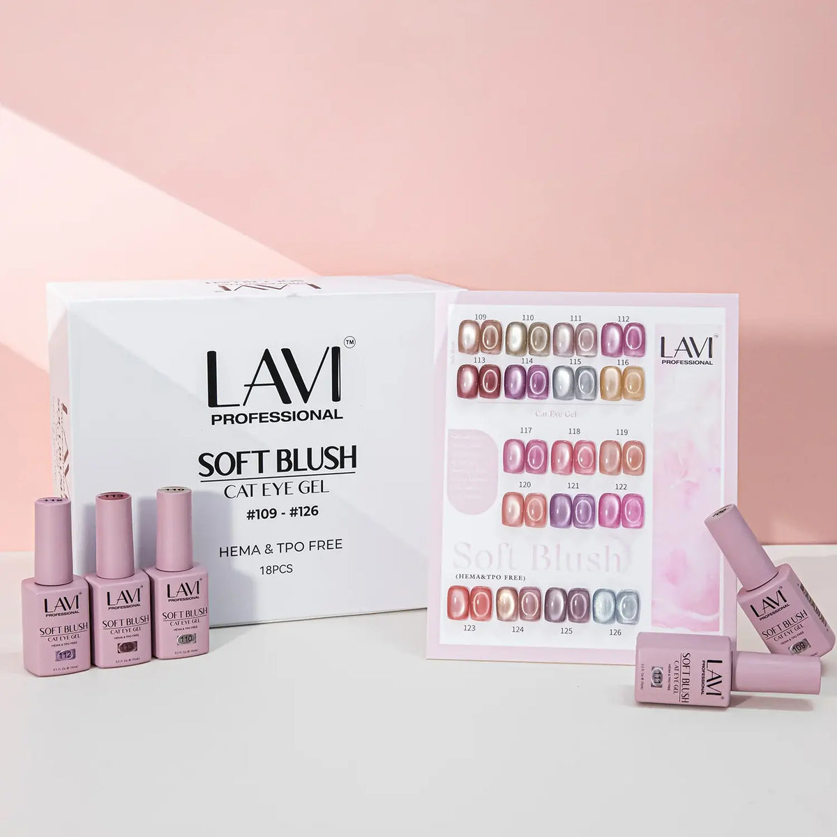 LAVI Cat Eye Kit (18 colors) - SOFT BLUSH (