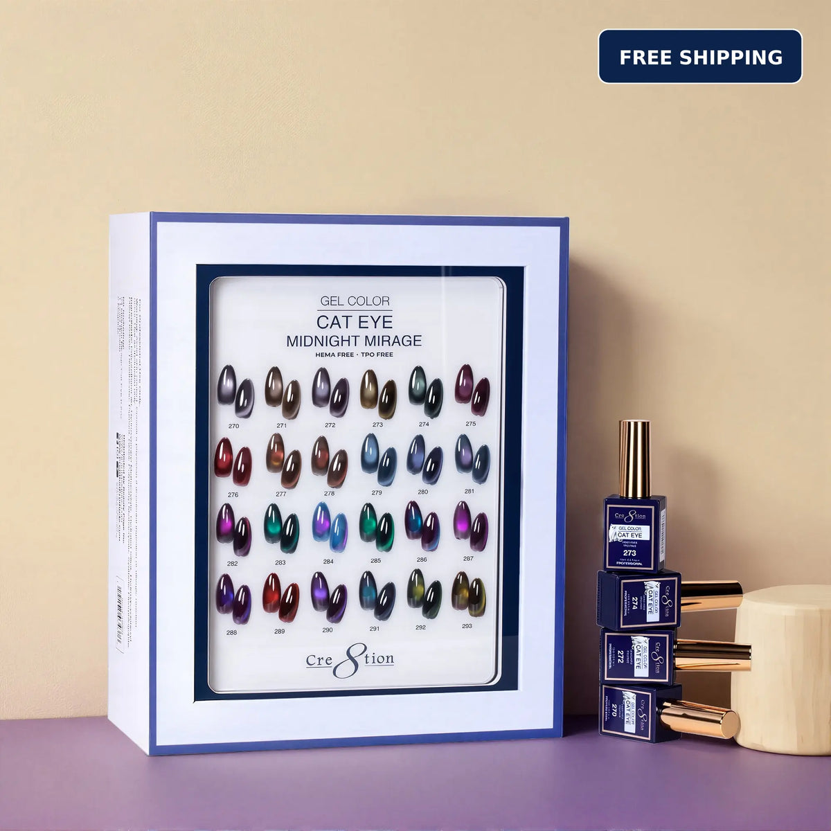 Cre8tion Cat Eye Midnight Mirage Gel Kit - 24 Colors