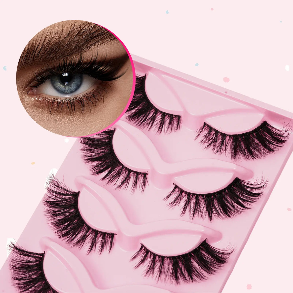 5 Pairs Fluffy Volume False Eyelashes Set with Lash Brush