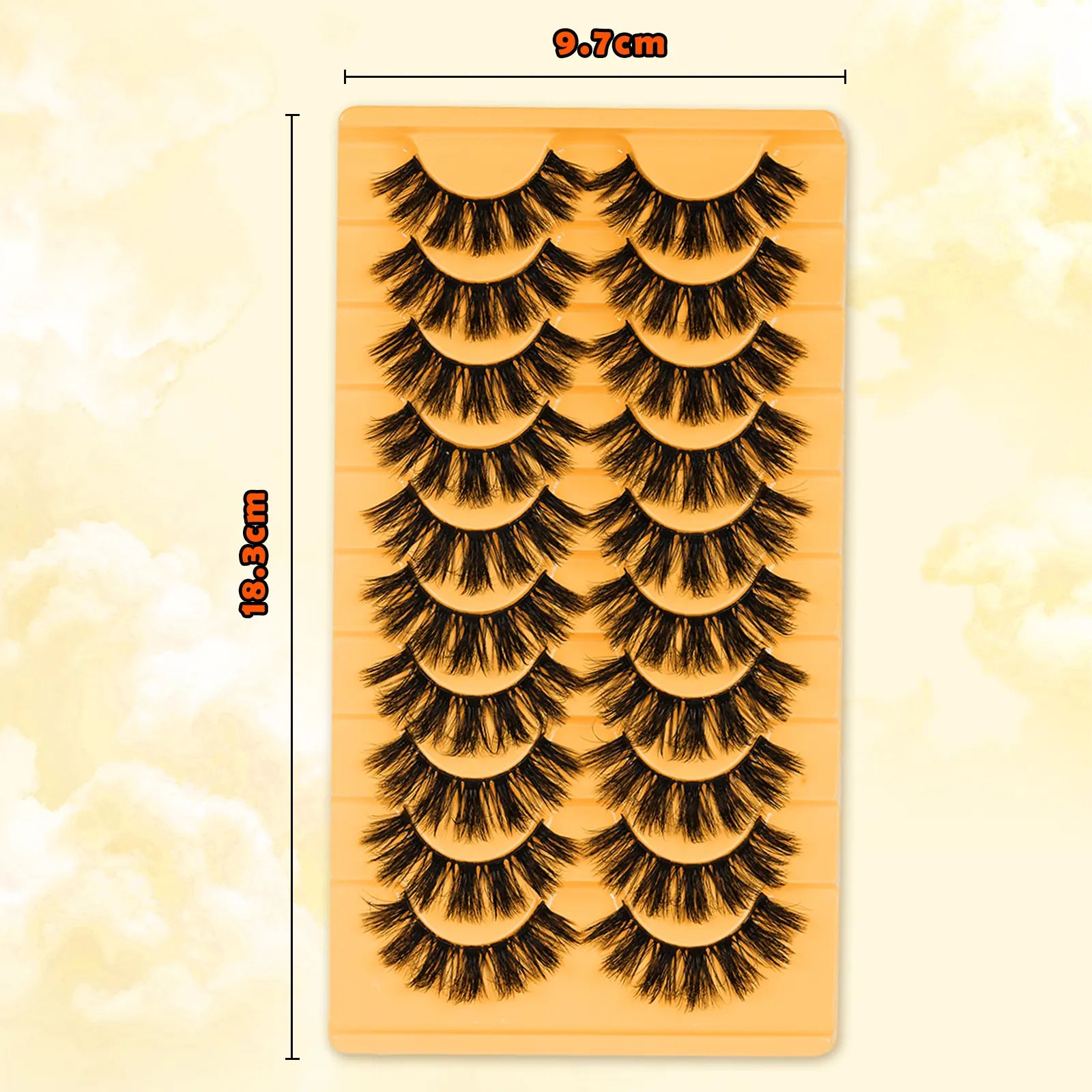 10 Pairs Fluffy and Volume False Eyelashes Set with Lash Brush