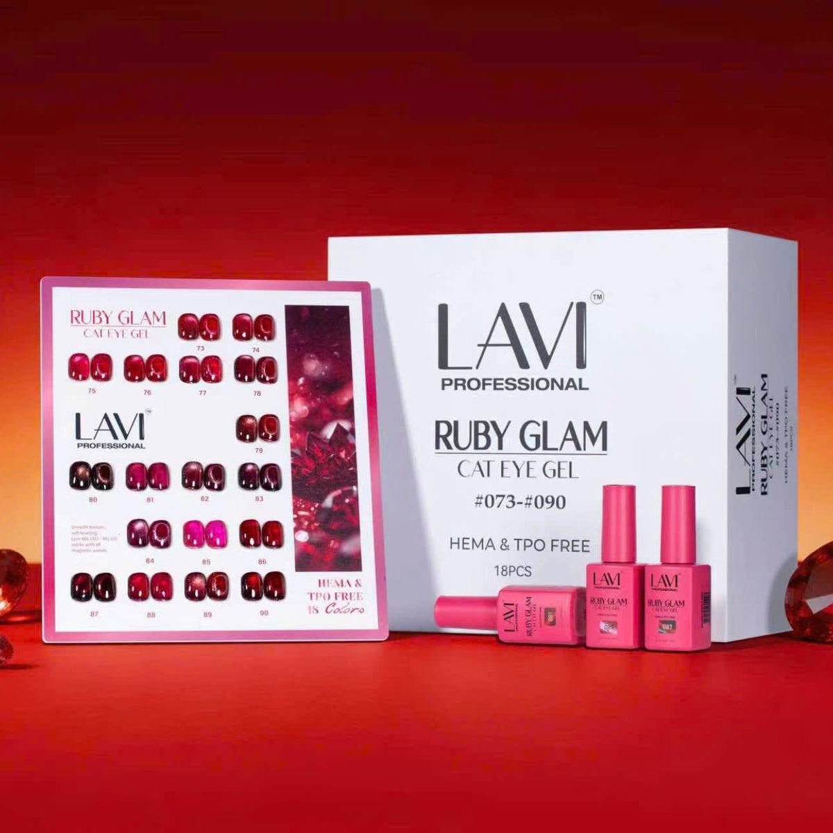 LAVI Cat Eye Kit (18 colors) - RUBY GLAM (