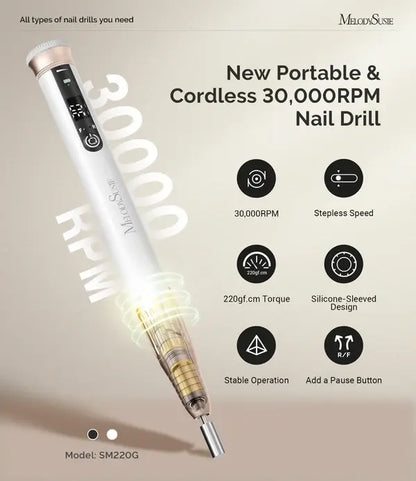 SM220G Pen-Shaped Rechargeable Nail Drill 30,000RPM