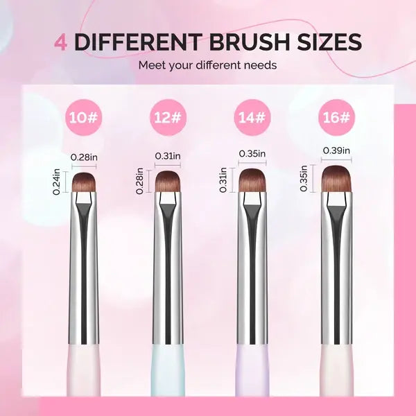 Dual-Ended French Nail Brush and Dotting Pen Set with Brush Holder - Size 