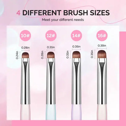 Dual-Ended French Nail Brush and Dotting Pen Set with Brush Holder - Size 