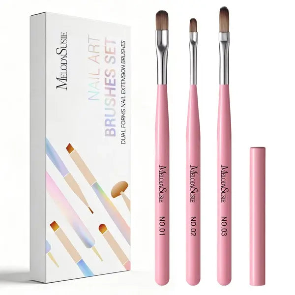 3PCS Dual-Form Nail Extension Brush Set