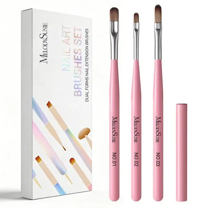 3PCS Dual-Form Nail Extension Brush Set