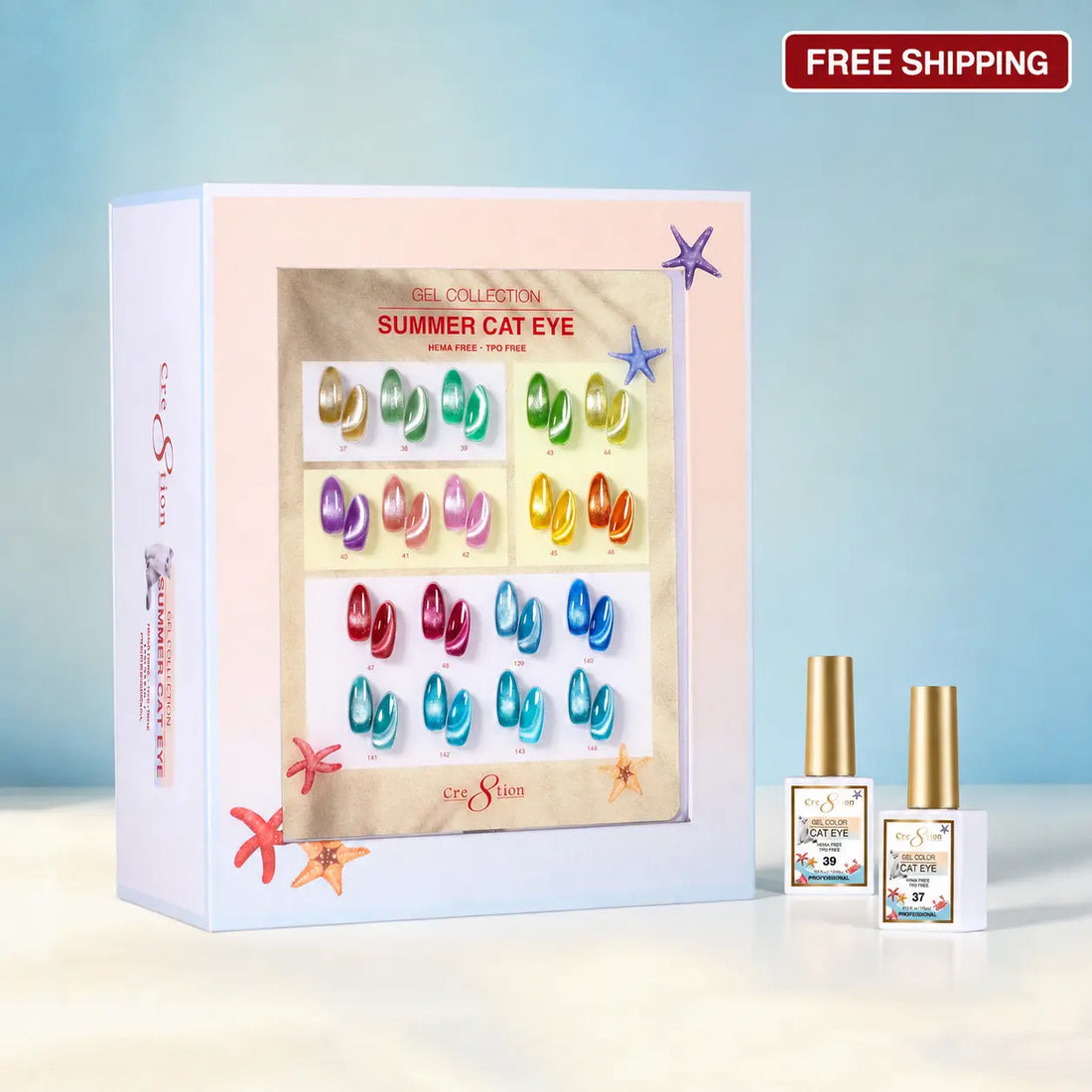 Cre8tion Summer Cat Eye Gel Set - 18 Colors, 0.5 fl oz Each