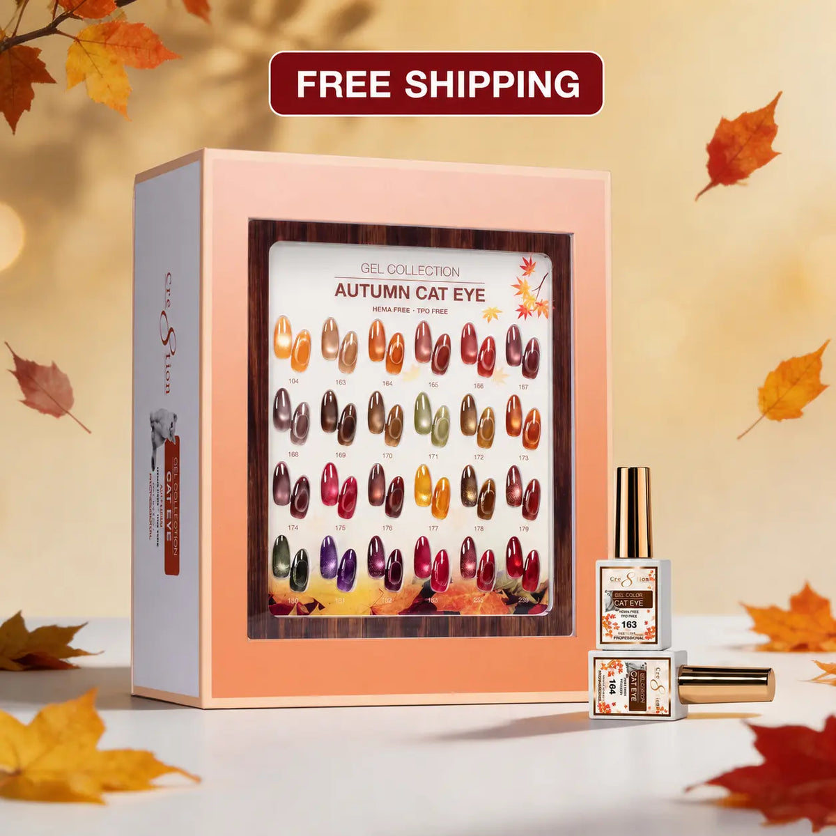 Cre8tion Autumn Cat Eye Gel Set - 24 Colors, 0.5 fl oz Each
