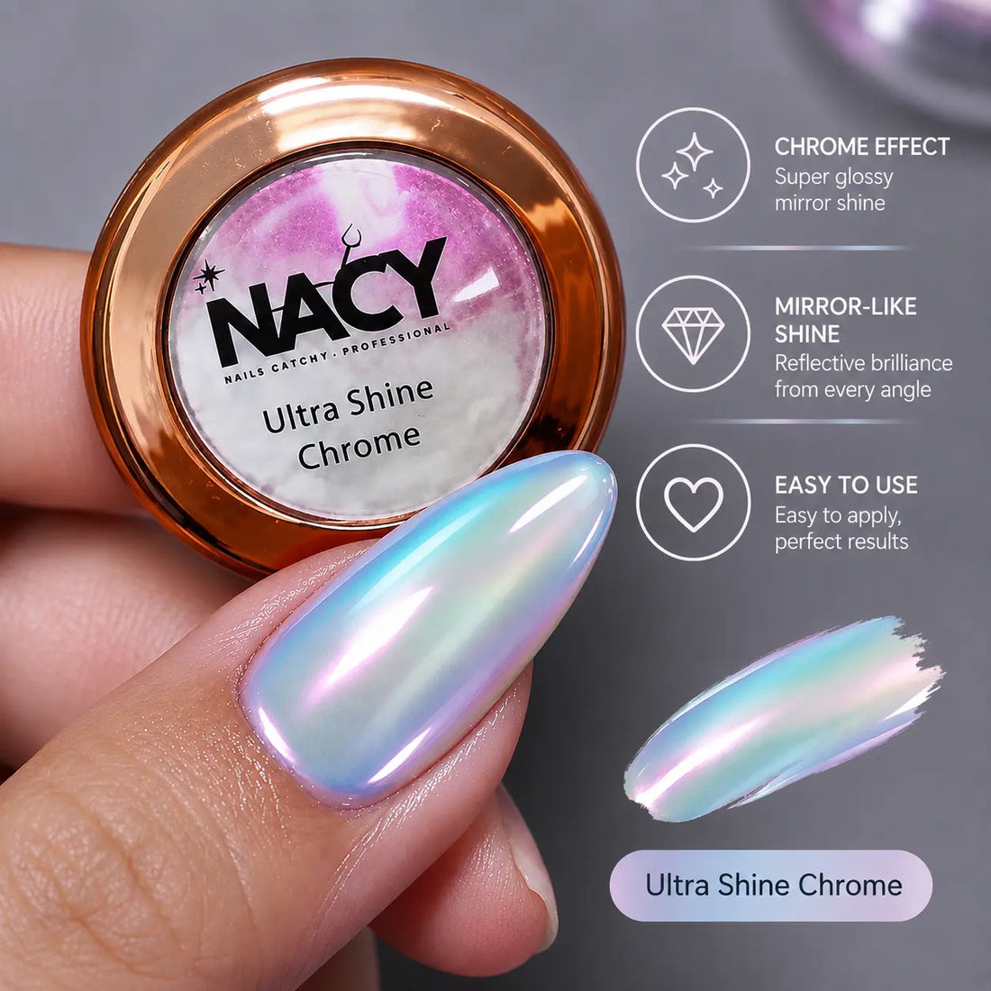 NACY Ultra Shine Chrome – Aurora Mirror Nail Pigment