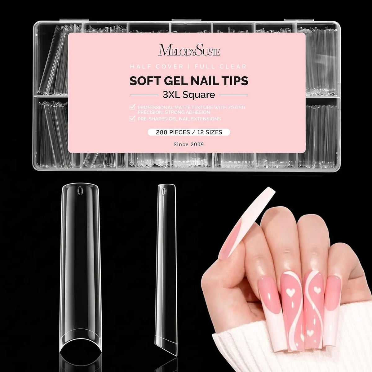 MelodySusie Nail and Toenails Tips- 300Pcs