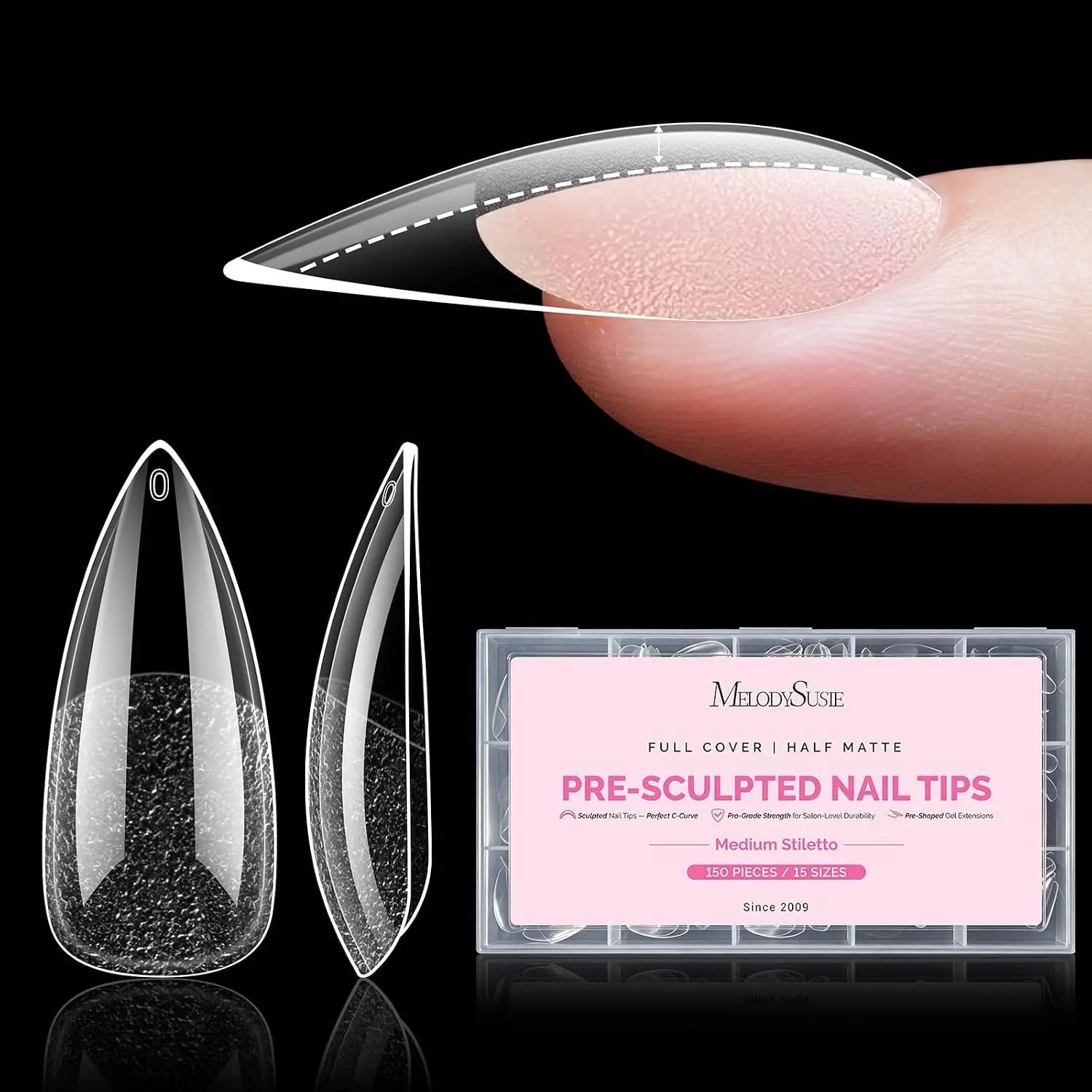 MelodySusie Pre-Sculpted Apex Nail Tips