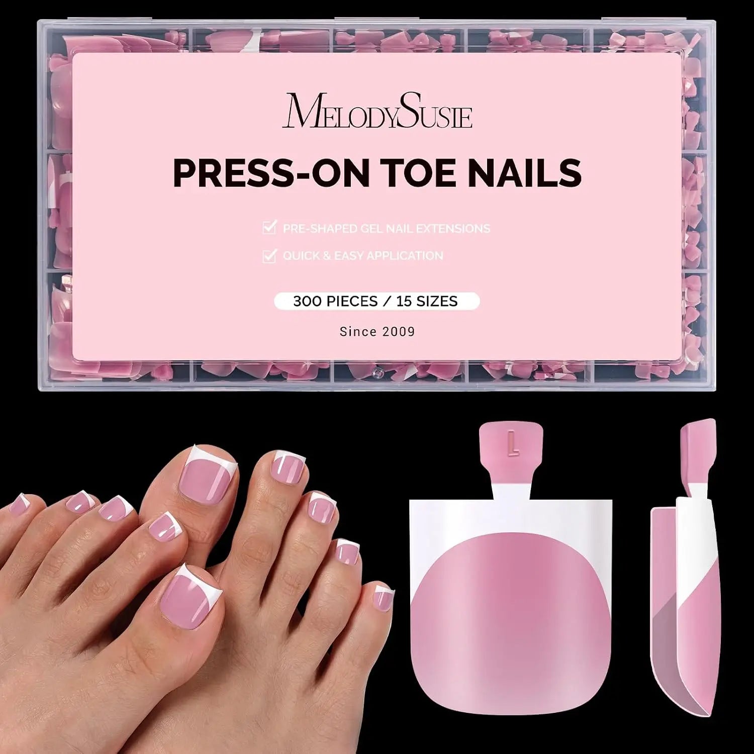 MelodySusie Nail and Toenails Tips- 300Pcs