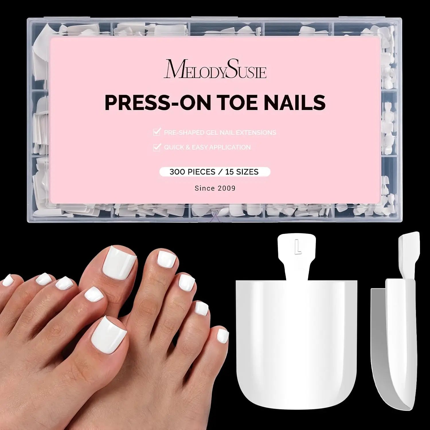 MelodySusie Nail and Toenails Tips- 300Pcs