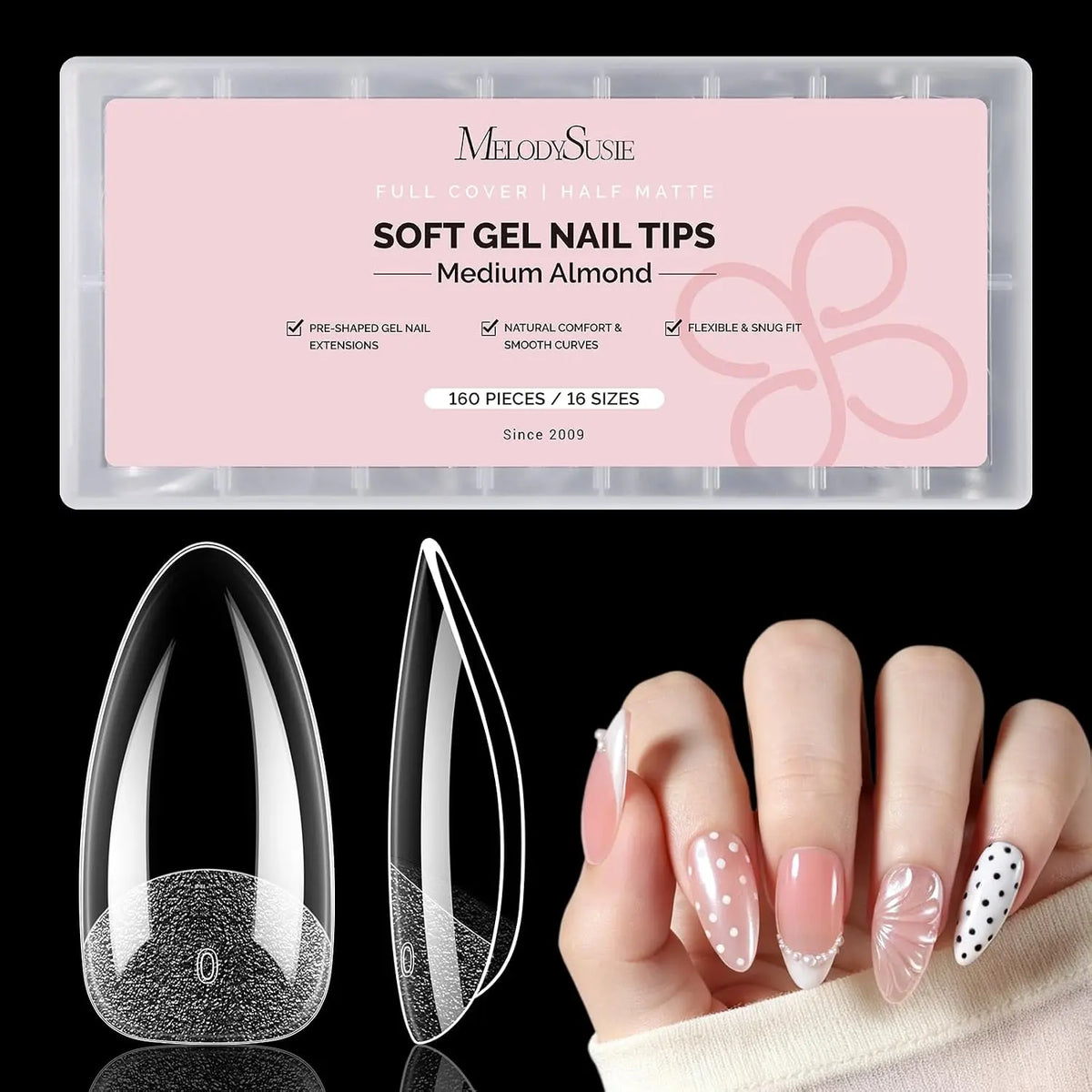 MelodySusie Clear Nail Tips - 160Pcs