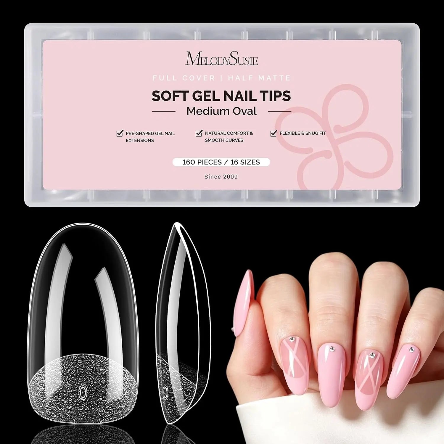 MelodySusie Clear Nail Tips - 160Pcs