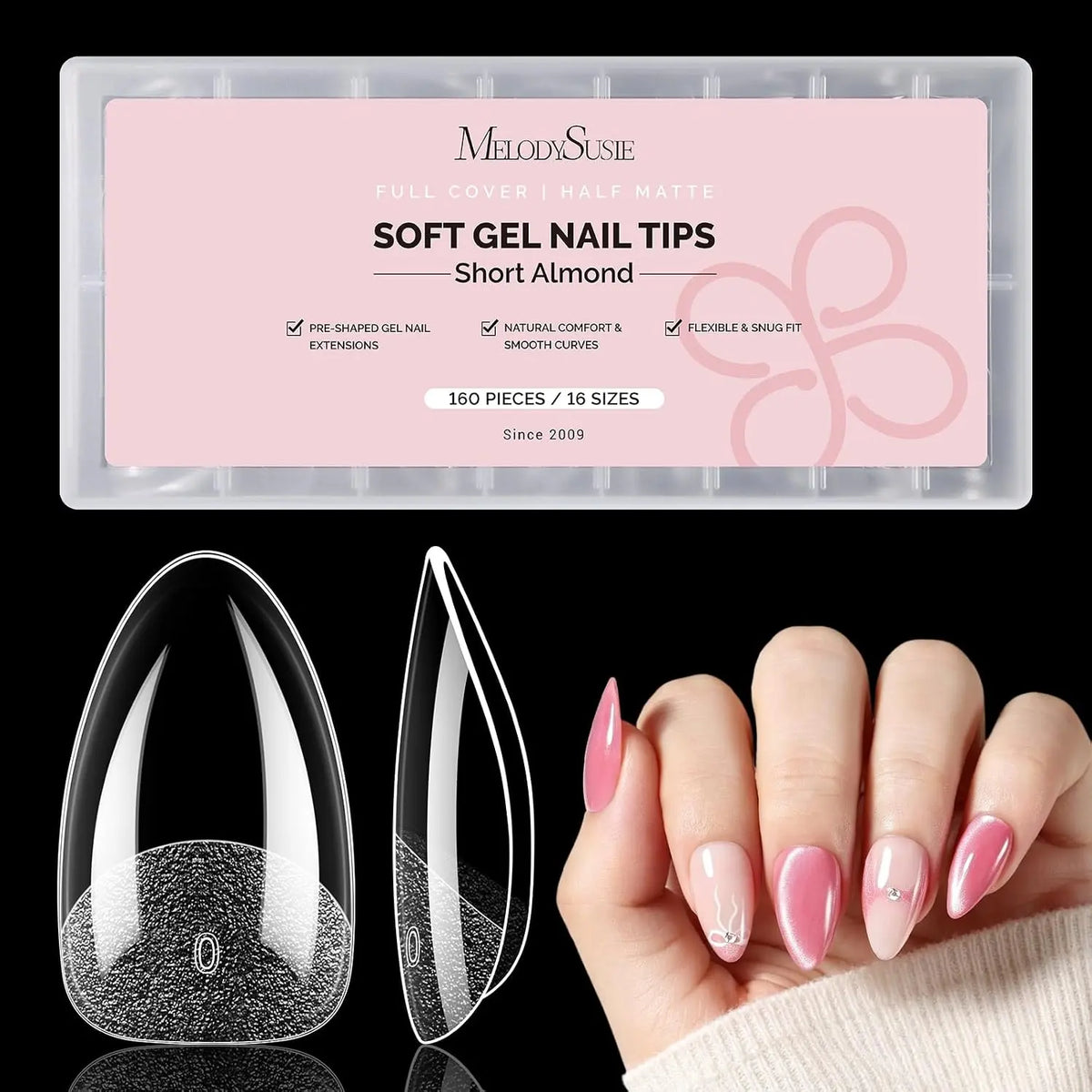 MelodySusie Clear Nail Tips - 160Pcs
