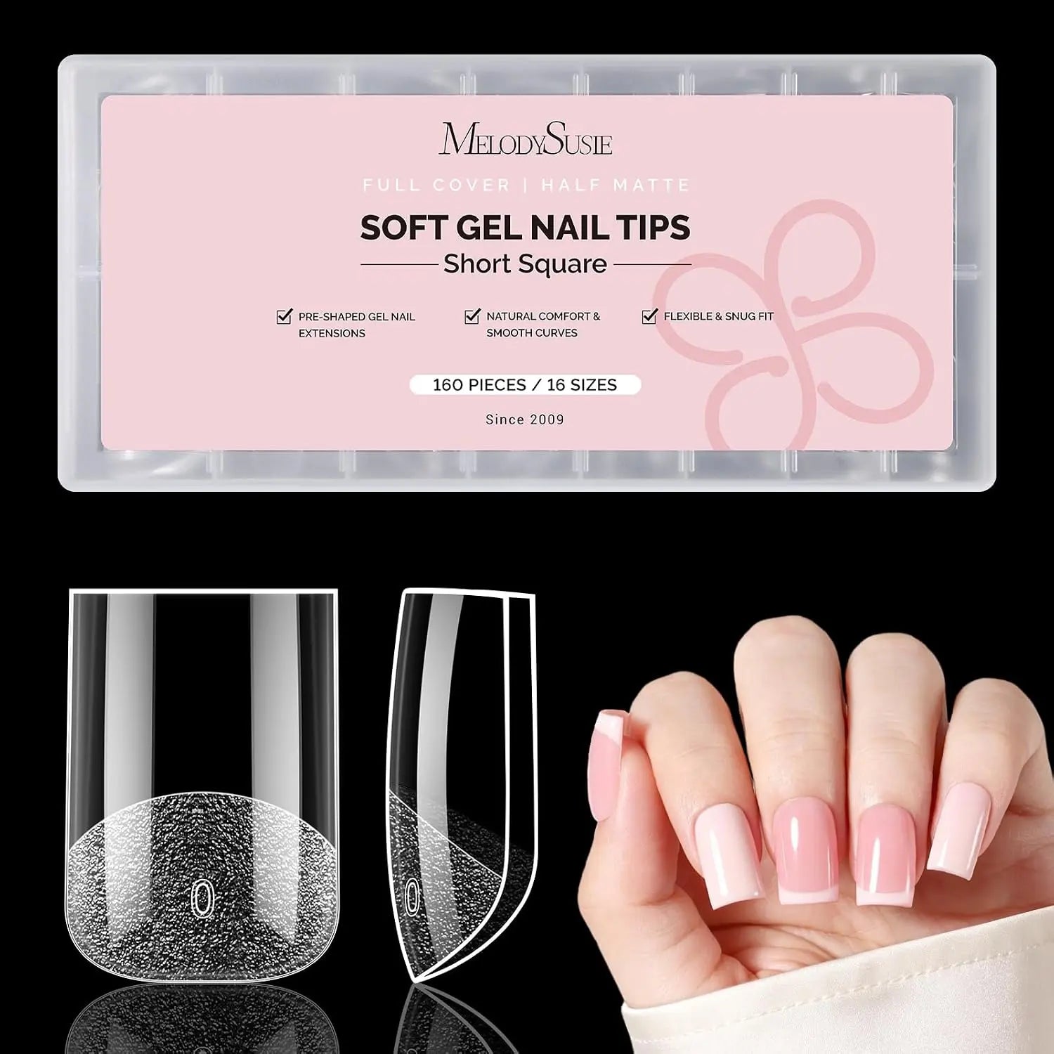 MelodySusie Clear Nail Tips - 160Pcs