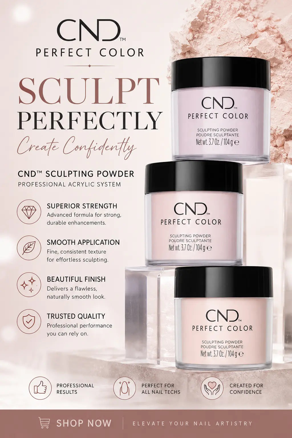 CND - Perfect Color Powders 3.7oz - Pick by color (New Version)
