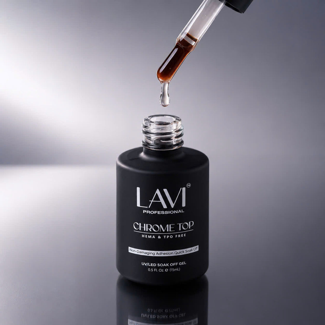LAVI Chrome Top Coat, 0.5oz (HEMA &amp; TPO Free)