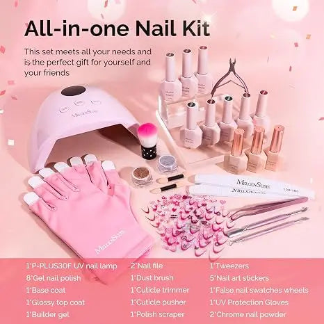 MelodySusie Gel Nail Polish Kit with UV Light P-PLUS30F