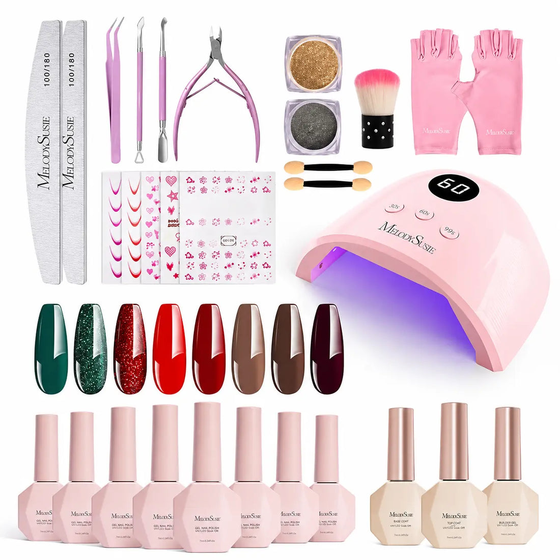 MelodySusie Gel Nail Polish Kit with UV Light P-PLUS30F
