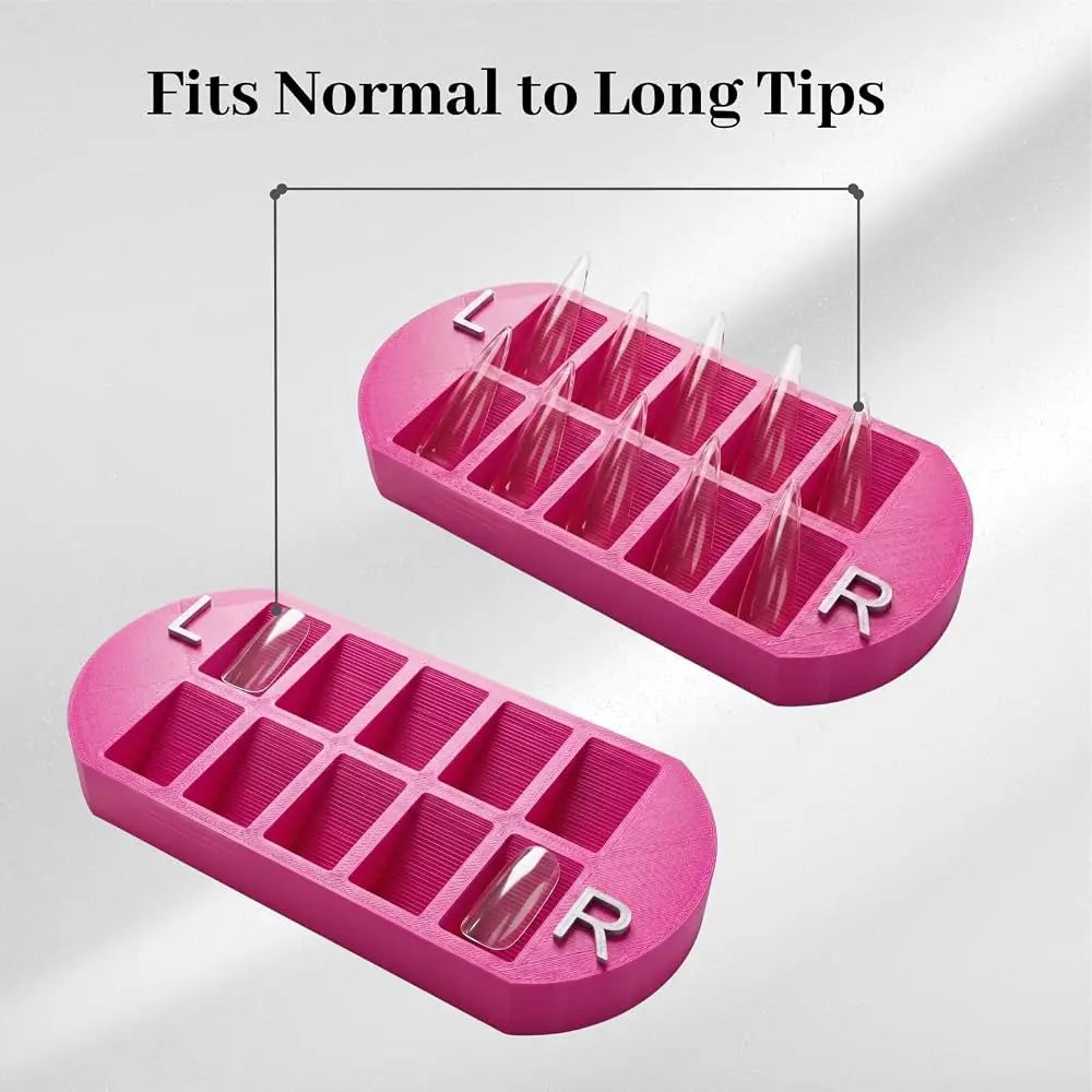 Press-On Nail Tip Sorting Tray - Hot Pink