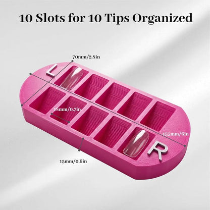 Press-On Nail Tip Sorting Tray - Hot Pink