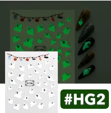 Halloween Glow in Dark Nail Stickers Set of 4