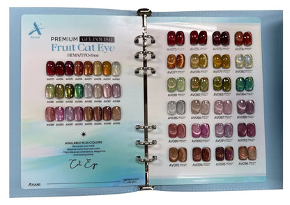 AVANI Premium Gel Polish Fruit Cateye HEMA/TPO-Free (24 colors+1 color chart+2 magnets)