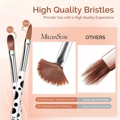 Acrylic Nail Brush Set (3Pcs) - White