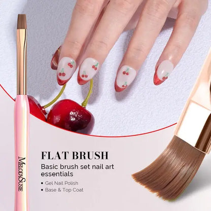 Nail Art Brushes Set 3Pcs-Flat/Oval/Angled
