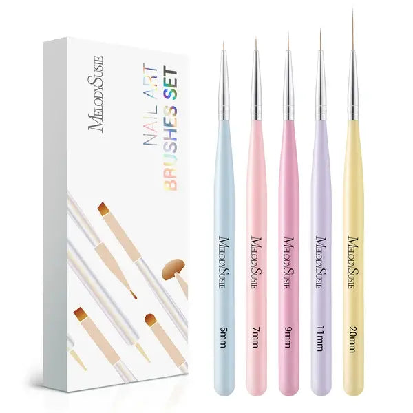 Colorful Nail Art Liner Brushes 5Pcs