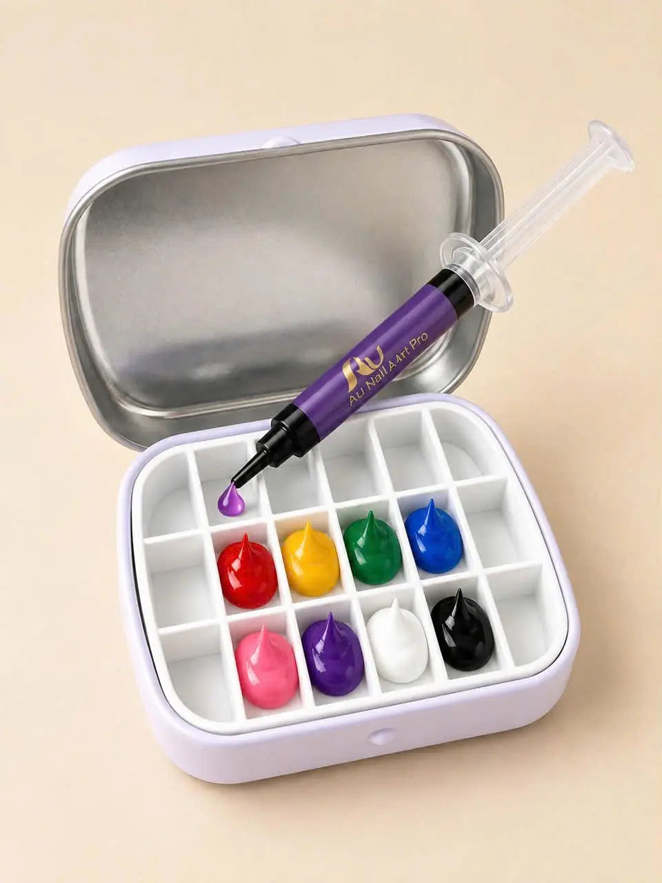 AU Nails Gel Art Palette Box - 16 Compartments