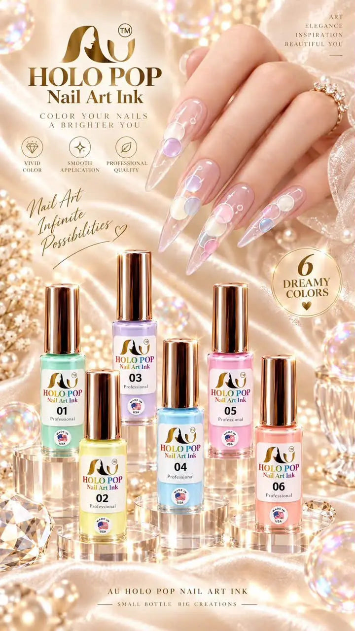 Au Nails Holo Pop Nail Art Ink Set