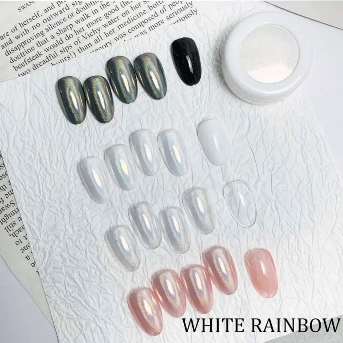 AU White Rainbow Chrome Powder
