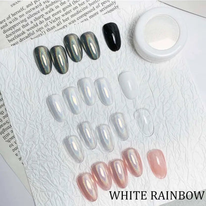 AU White Rainbow Chrome Powder