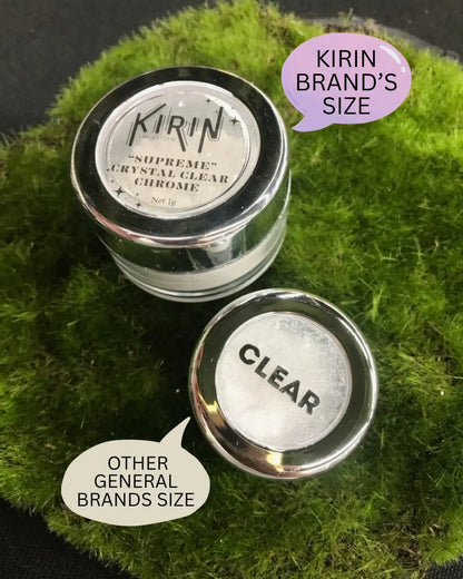 KIRIN Supreme Crystal Clear Chrome Powder (Large Size-No Dust/Glitter Finish/Mirror Effect)